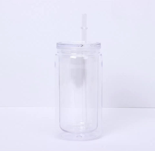 16oz & 20oz Snow Globe w/ Clear Lid & Straw